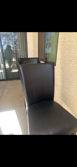 Black leather chairs