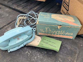Vintage 1964 Western Electric 1702B Princess Turquoise  Aqua Blue Telephone Phone