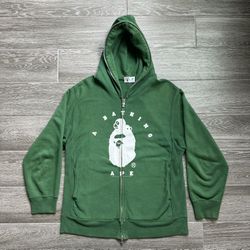 Bape baby milo green full zip hoodie