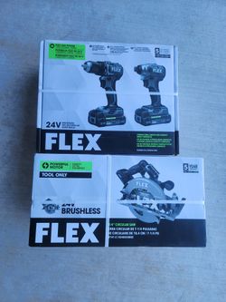 New FLEX 24V Brushless Cordless 2-Tool Combo Kit With Circular Saw