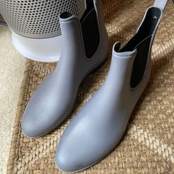 Sam Edelman Women’s Tinsley Light Gray Matte Rain Booties Boots, Size 9M  Unused Previously Store Display Show Minor Scuffs from storage…