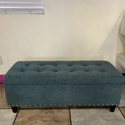 Turquoise Storage Bench, 40 Inches Long