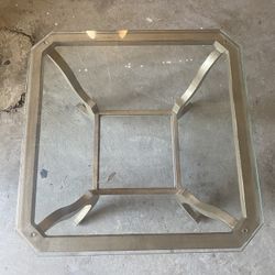 Metal End Table With Glass Top