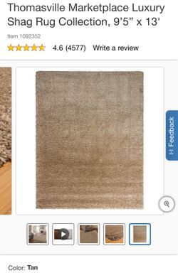 Thomasville Marketplace Luxury Shag Rug Collection, 9’5” x 13', new in the sealed box.