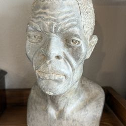 Rare Hand-Carved African Bust – Unique Stone Sculpture