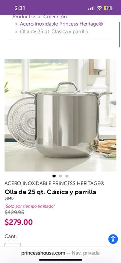 Princess House 25 Qt Olla Tamalera