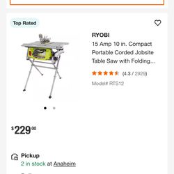Ryobi Table Saw With Stand 