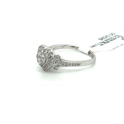 10kt White Gold 3 Tier Diamond Heart Ring .5ctw 3.79grams 165061 5