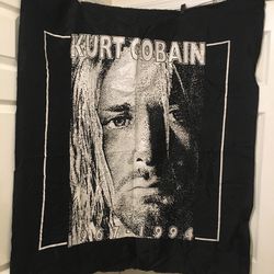 Vintage Kurt Cobain Memorial Fabric Tapestry