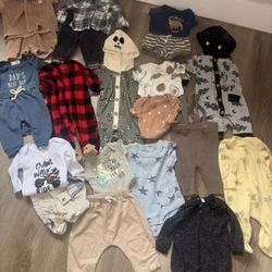 0-3M Baby Boy Fall Clothes Bundle 21 Pieces