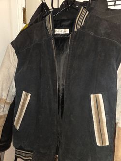 90s black vintage Varsity Jacket