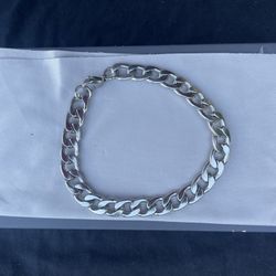 Silver Stainless Steel 9mm Cuban Link Chain Bracelet for Men - 8 inch/20cm (BRAND NEW)