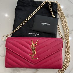 YSL Pink Wallet On Chain 