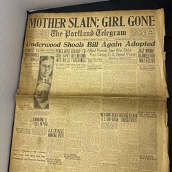 1925 Portland Telegram Antique Newspaper Mother Slain Girl Gone Oregon 18 Pages