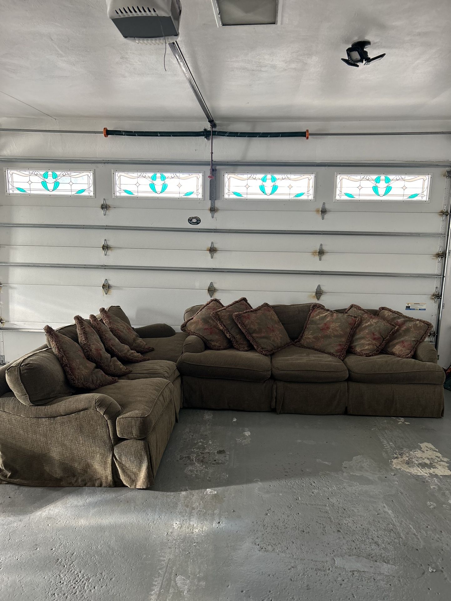 Two Piece Cozy Olive Green Couch