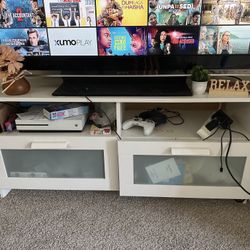 Ikea White TV Stand with Storage Drawers 