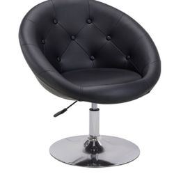Duhome Jumbo Size Luxury Accent Chair Synthetic Leather Contemporary Round Swivel Vanity Stool Office Computer Tufted Adjustable Lounge Chair Pub Bar 