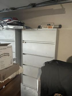 Two Metal Filing Cabinets