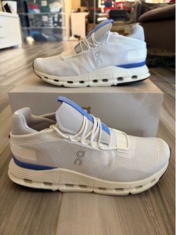 Men's ON Cloud Cloudnova Running Shoes - Undyed White/Ultramarine Blue - Size 9.5, 10, 11.5, 12, 13