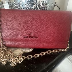 Valentino Ajah Dollaro Leather Wallet-On-Chain
