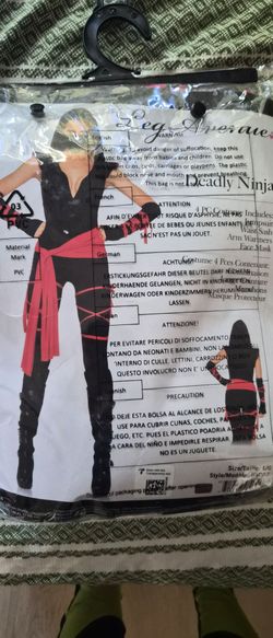 Leg Avenue Deadly Ninja Costume Size L/G