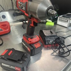 1/2 Inch Impact Wrench W/ 2 Batteries And Charger 
