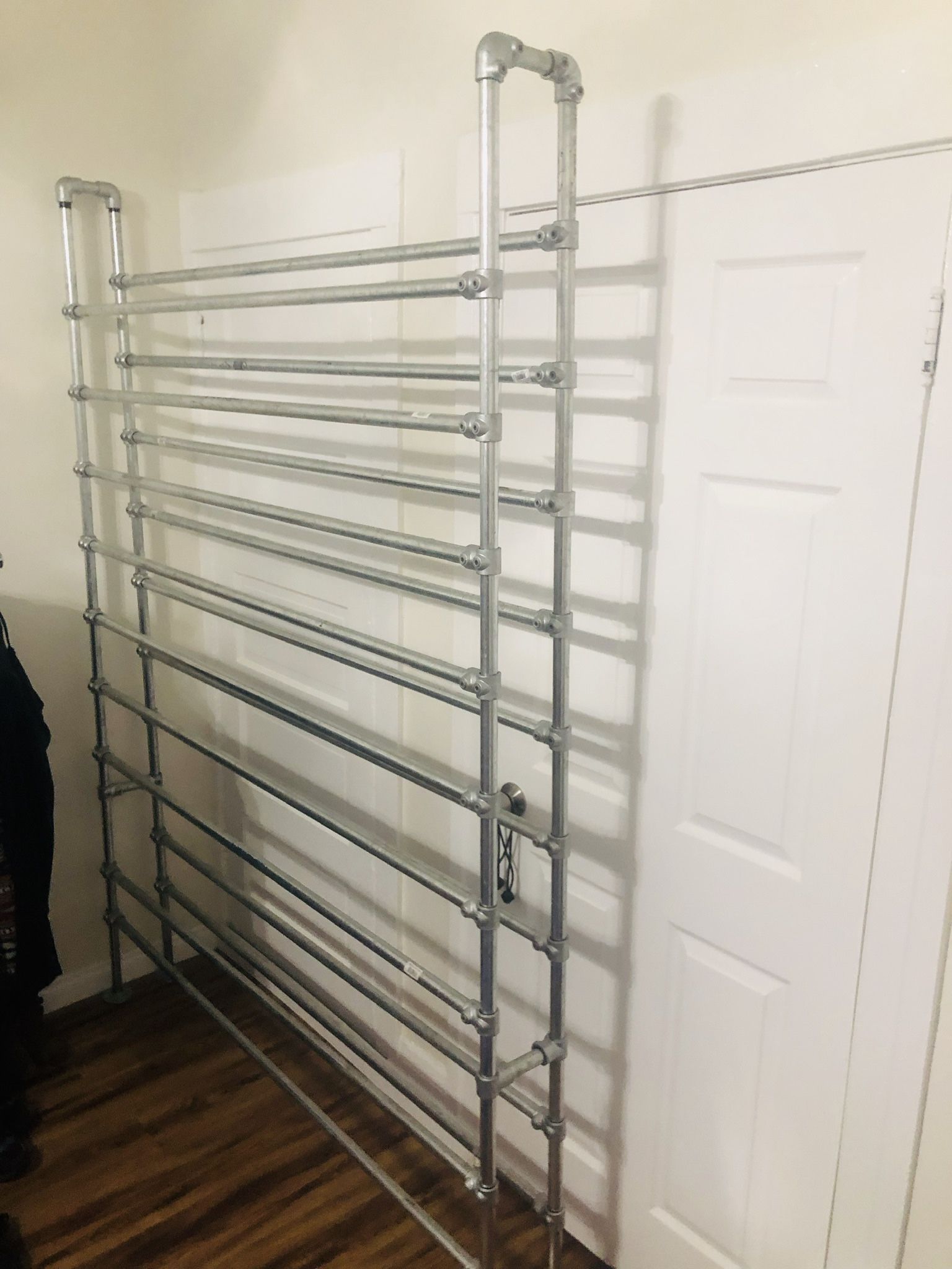 DIY metal pipe shoe rack