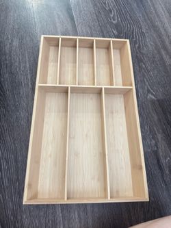 Bamboo flatware cutlery tray