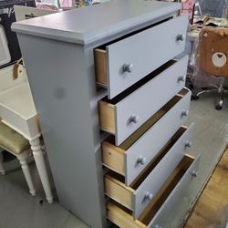 New Solid Wood Grey 5 Drawer Dresser Available In Other Colors 