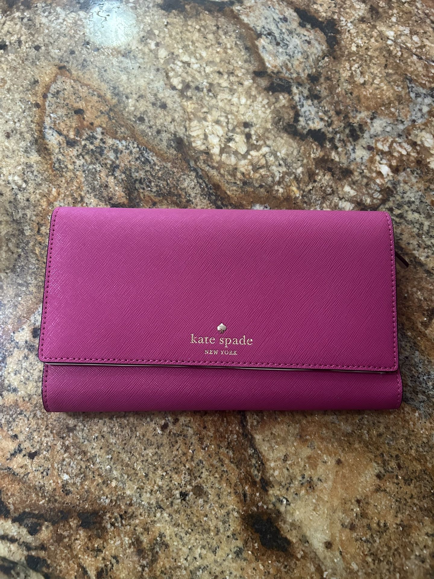 kate spade bubblegum pink leather wallet women
