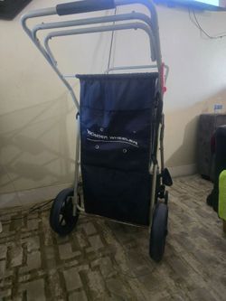 Wonder Wheeler Folding Beach Cart Wagon – Large Sand Wheels Utility Carrier