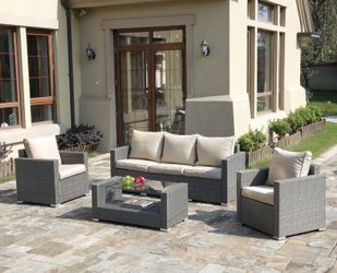 Patio sofa set with table
