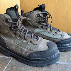 Cabelas Lug Sole Wading Fishing Boots Mens Size 13 Brown Leather Lace Up 83-1509