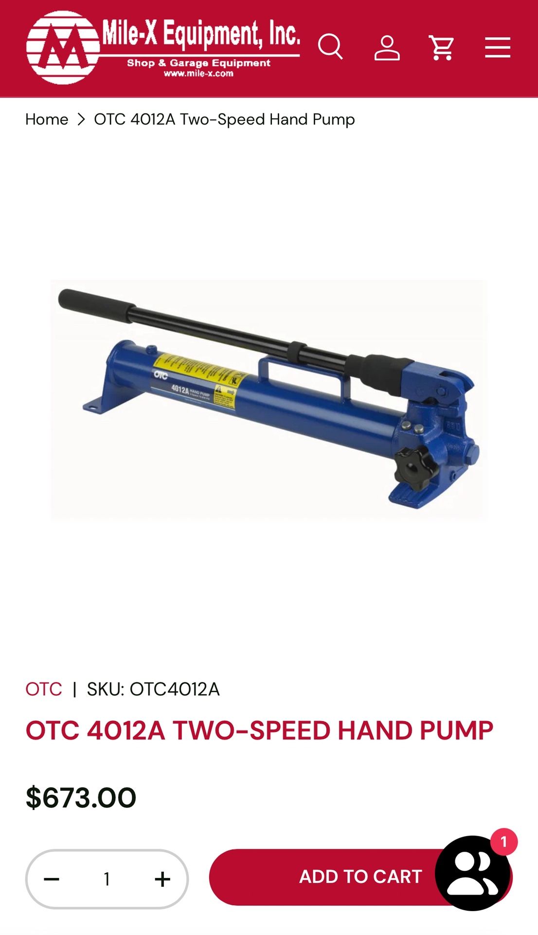 TWO SPEED HAND PUMP