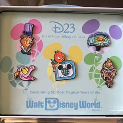 D23 Disney Gold Member Pin Set NEW Walt Disney World Resort 50th Anniversary Lunch Pail. $35.00 
