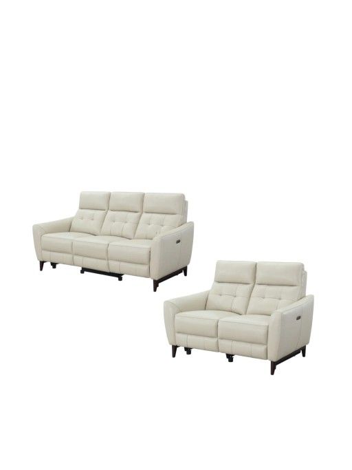 Timmons Leather Power Reclining Sofa with Power Headrest & Love Seat