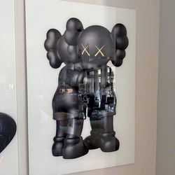 Kaws hug tempered glass wall Art 36”H x 24”W