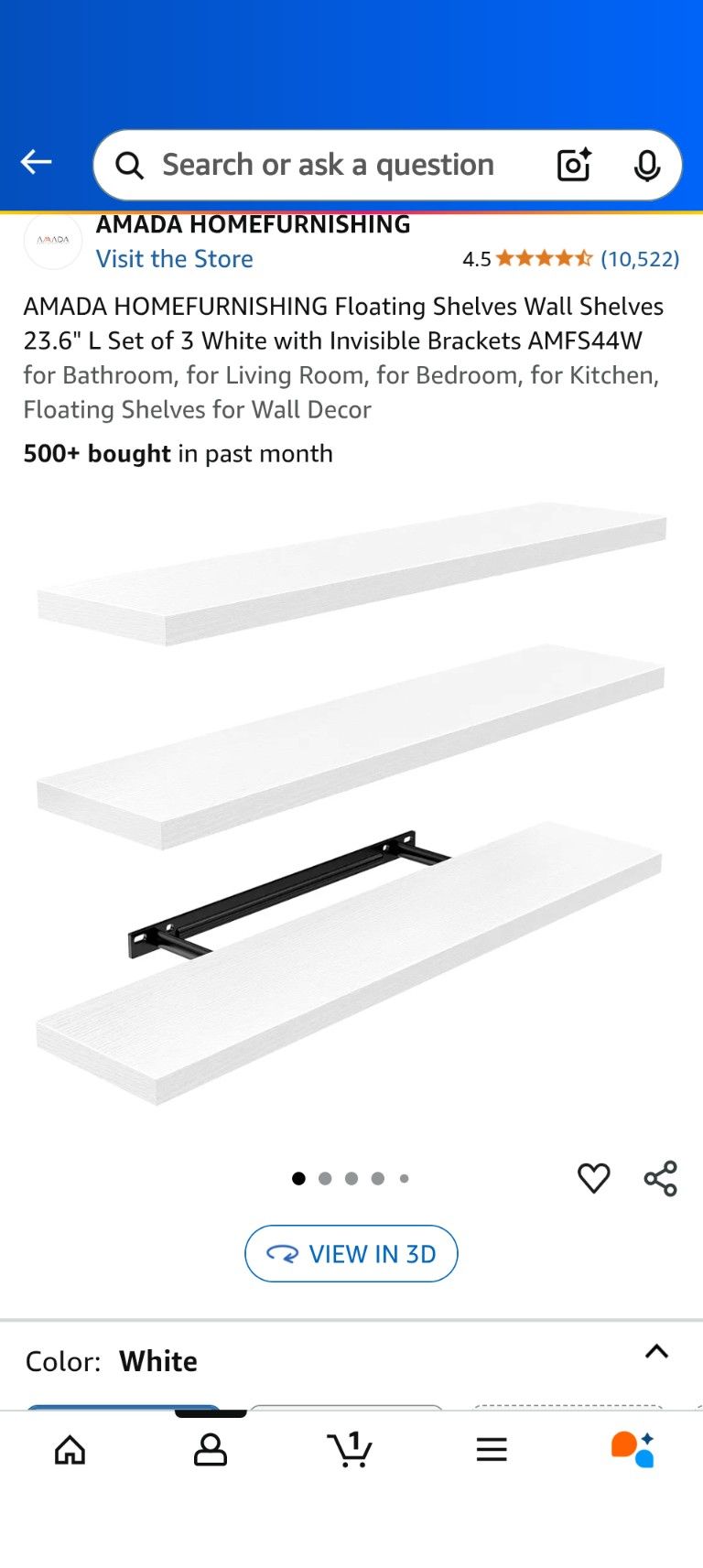 White Floating Shelves