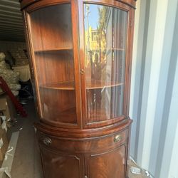Bernhardt Curved Glass China Cabinet – Solid Wood