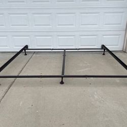 Heavy Duty King Metal Bed Frame  In good condition  This bed frame is adjustable. It can be adjustable to Cal king size,Queen Size,Full Size or Twin S