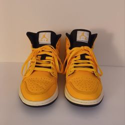 Nike Air Jordan Retro Mid University Gold/White/Black Iowa Steelers Mens Sz 9