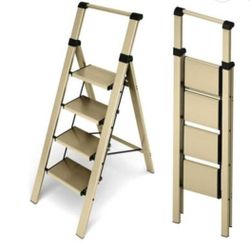 HillhutApex 4 Step Foldable Aluminum Step Ladder with Handgrip -NEW