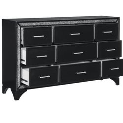 Black and silver dresser 