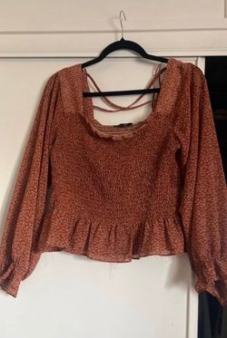 Ladies Papaya Smocked Peplum Top - Lge