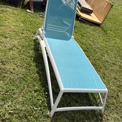 blue pool recliner