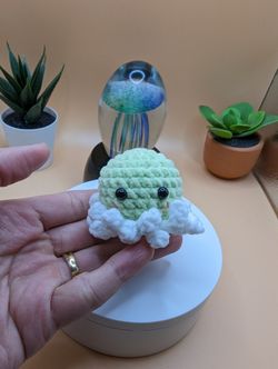 Crochet Octopus Green And White