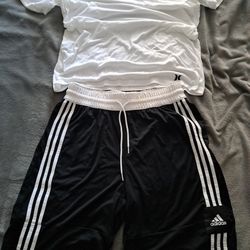 Adidas Shorts And Hurley Tshirt