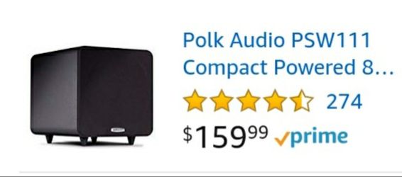 Polk Audio Sub $75 sounds great