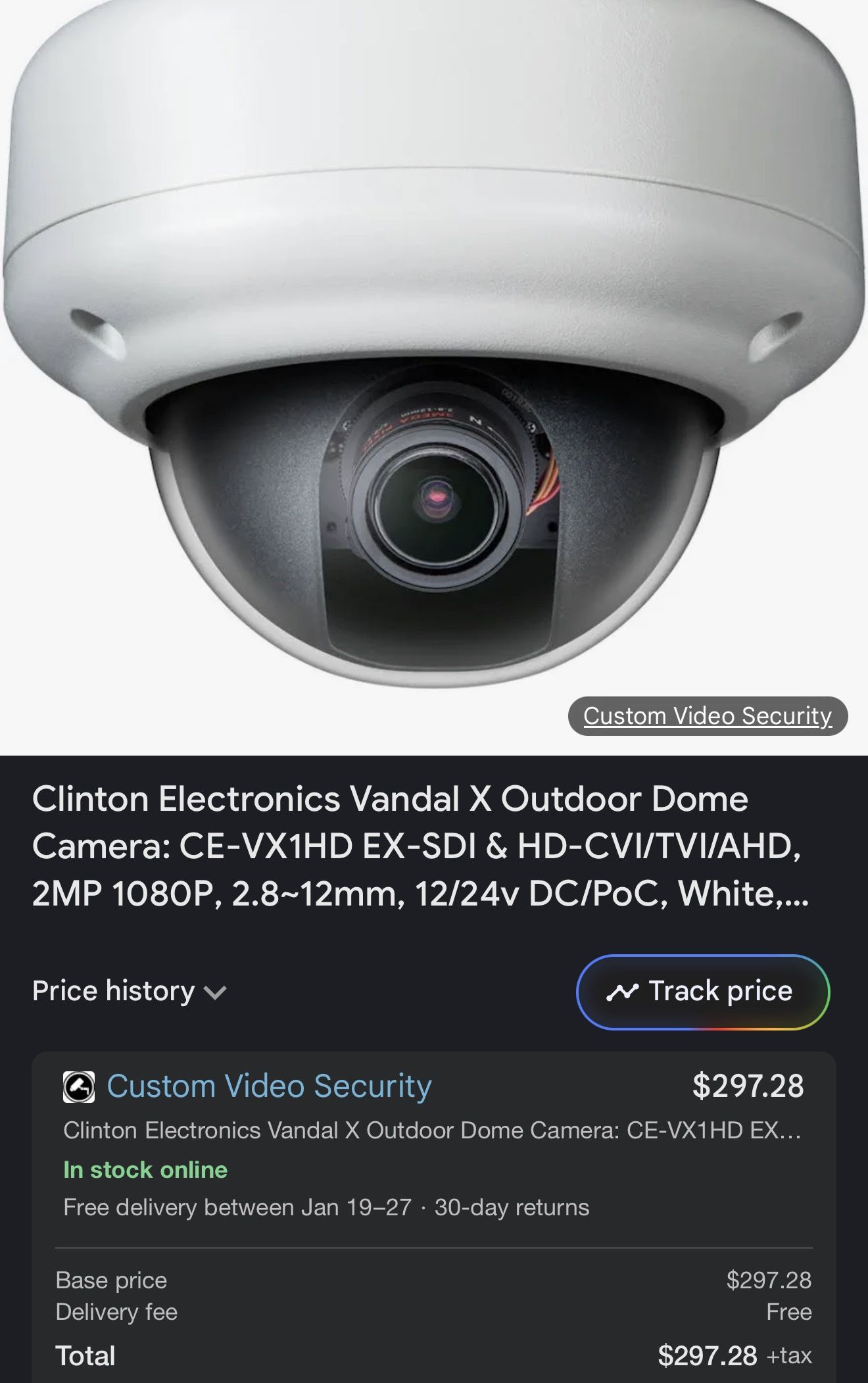 Security camera from Clinton Electronic: CE VX1HD