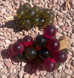 Vintage Lucite Grape Clusters featuring acrylic grapes SET of 2 Italian Wine Bar Decor
